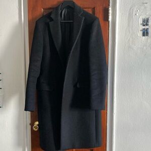 COPY - Acne Black overcoat with pink under collar